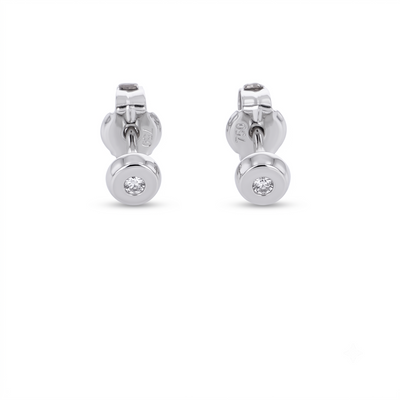 Aro Abridor Bebé Oro Blanco 18K con Circon 3,5 mm Punto de Luz | AR-14829