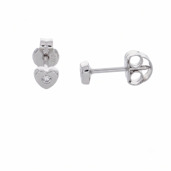 Aro Abridor Bebé Oro Blanco 18K con Circon 3,5 mm Corazón | AR-14830