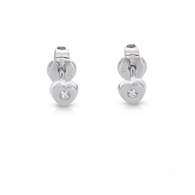 Aro Abridor Bebé Oro Blanco 18K con Circon 3,5 mm Corazón | AR-14830