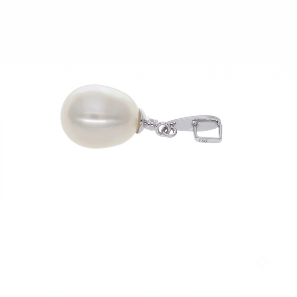 Colgante Oro Blanco 18K con Perla Cultivada y Circon | CL-14833