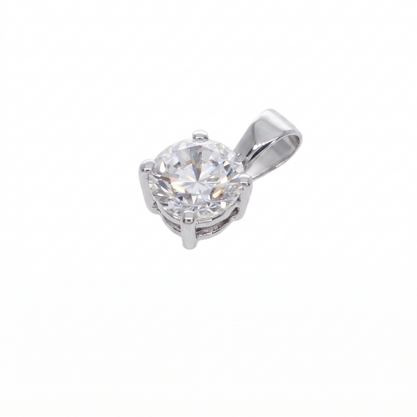 Colgante Oro Blanco 18K con Circon 5,5 mm Punto de Luz  | CL-14834