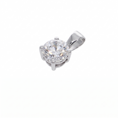 Colgante Oro Blanco 18K con Circon 5,5 mm Punto de Luz  | CL-14834