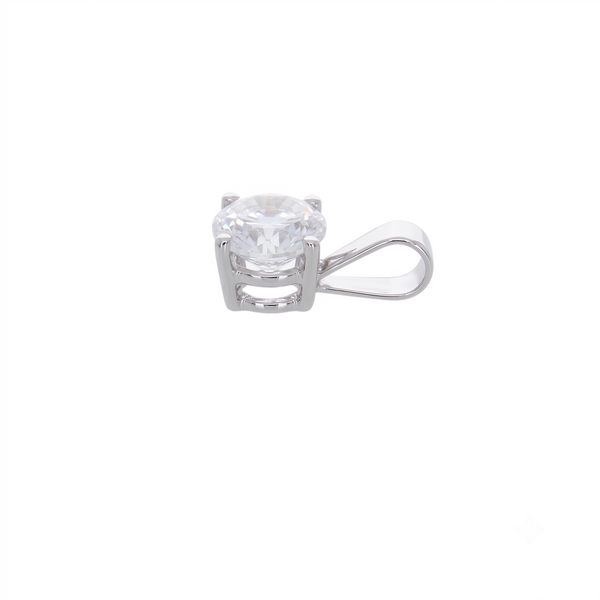 Colgante Oro Blanco 18K con Circon 5,5 mm Punto de Luz  | CL-14834