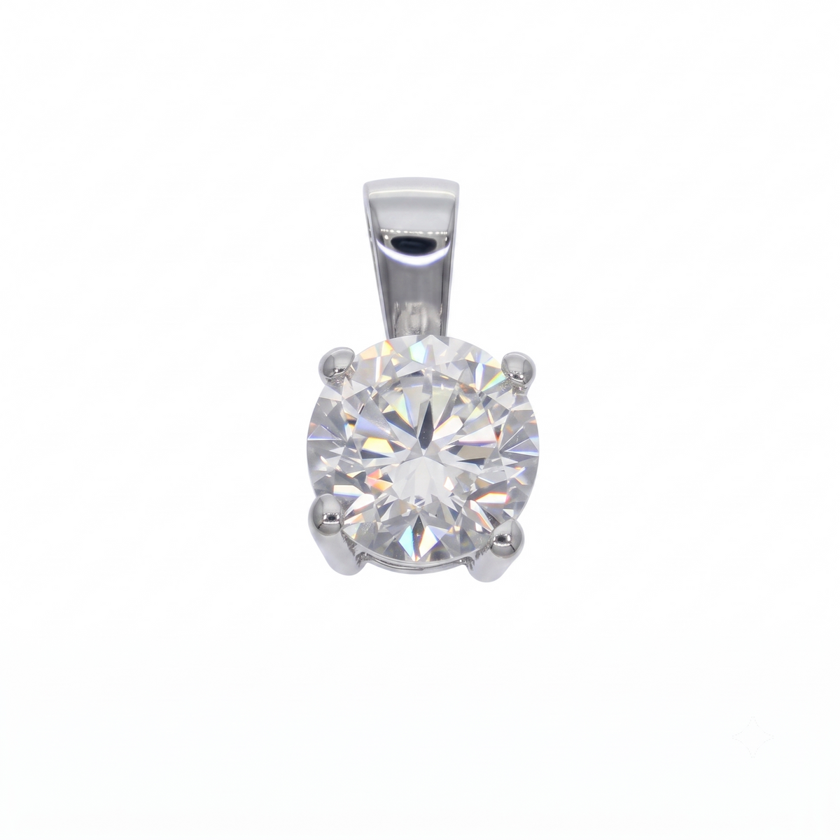 Colgante Oro Blanco 18K con Circon 5,5 mm Punto de Luz  | CL-14834