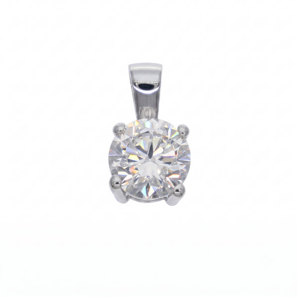 Colgante Oro Blanco 18K con Circon 5,5 mm Punto de Luz  | CL-14834