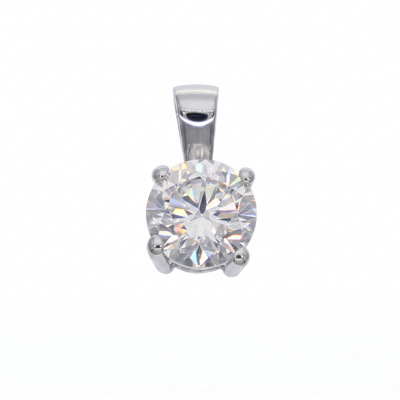 Colgante Oro Blanco 18K con Circon 5,5 mm Punto de Luz  | CL-14834