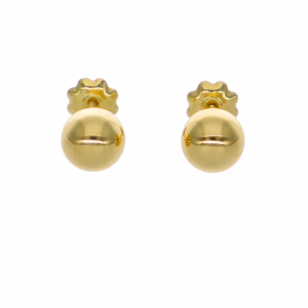 Aros Oro Amarillo 18K Bolita 6 mm | AR-14836