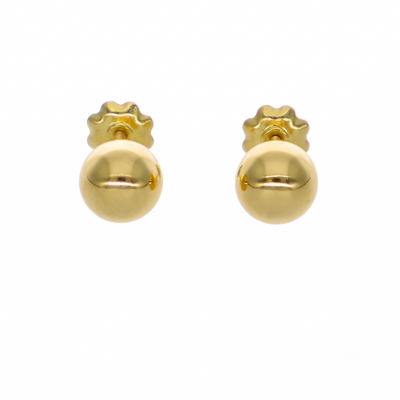 Aros Oro Amarillo 18K Bolita 6 mm | AR-14836