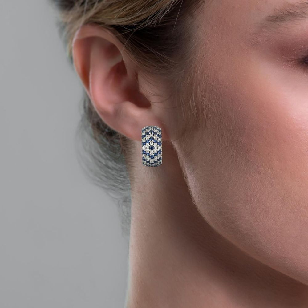 Aros ARTLINEA Plata y Circones Pavé ZOR012BL