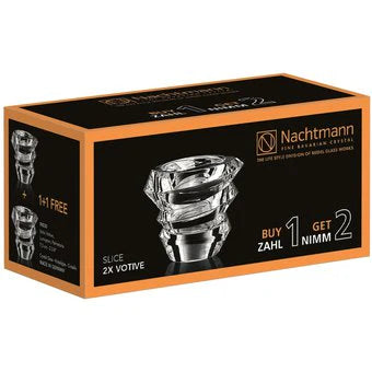 Set 2 Portavelas NACHTAMANN Cristal Slice