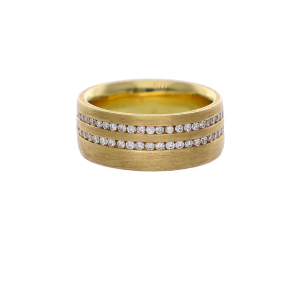 Anillo Oro Rosa Satinado y Brillantes AN5046