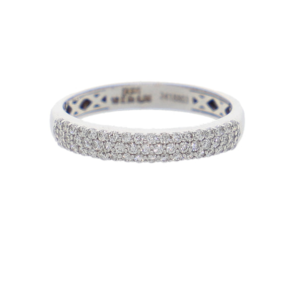 Anillo Oro Blanco y Brillantes Pavé AN13343