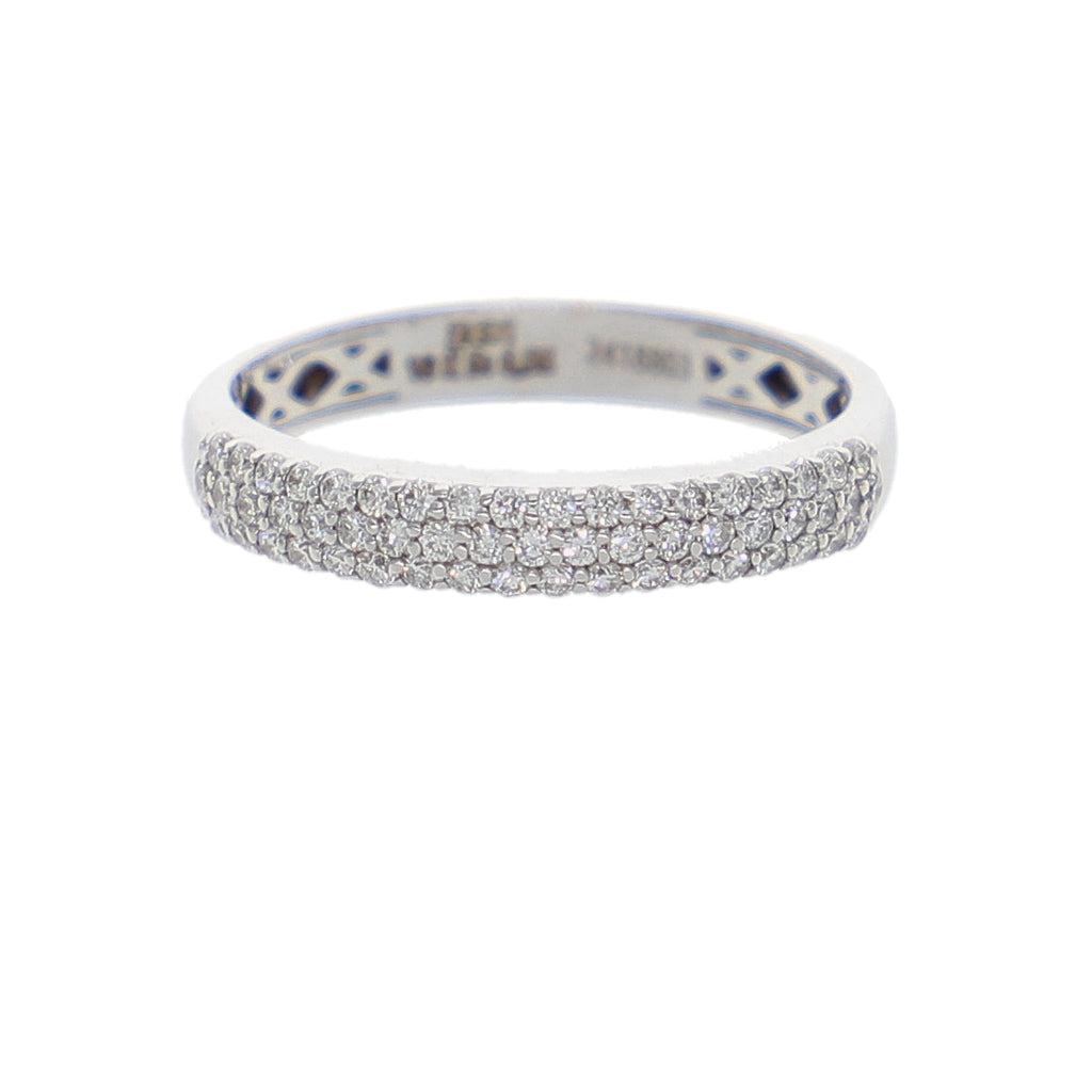 Anillo Oro Blanco y Brillantes Pavé AN13343