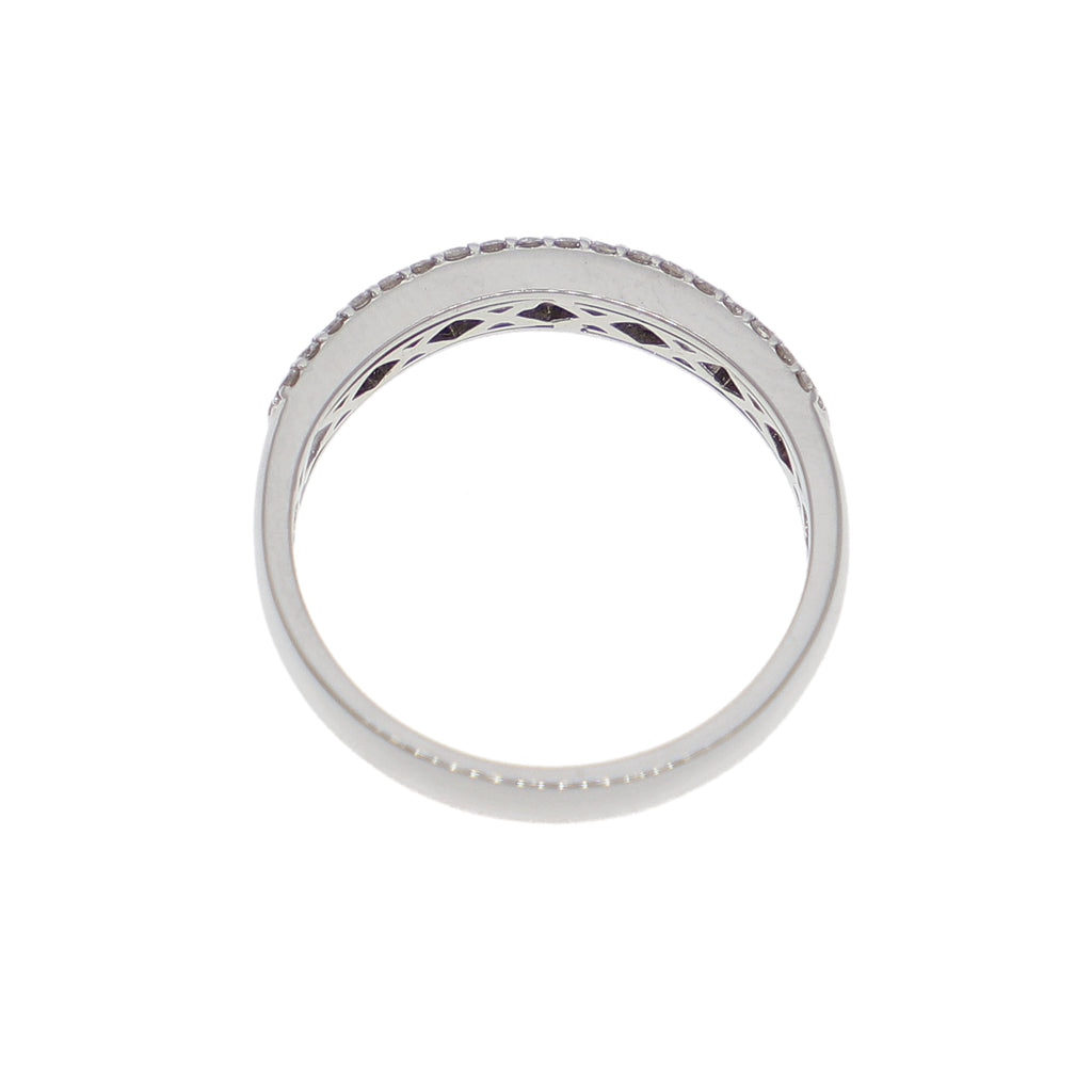 Anillo Oro Blanco y Brillantes Pavé AN13343