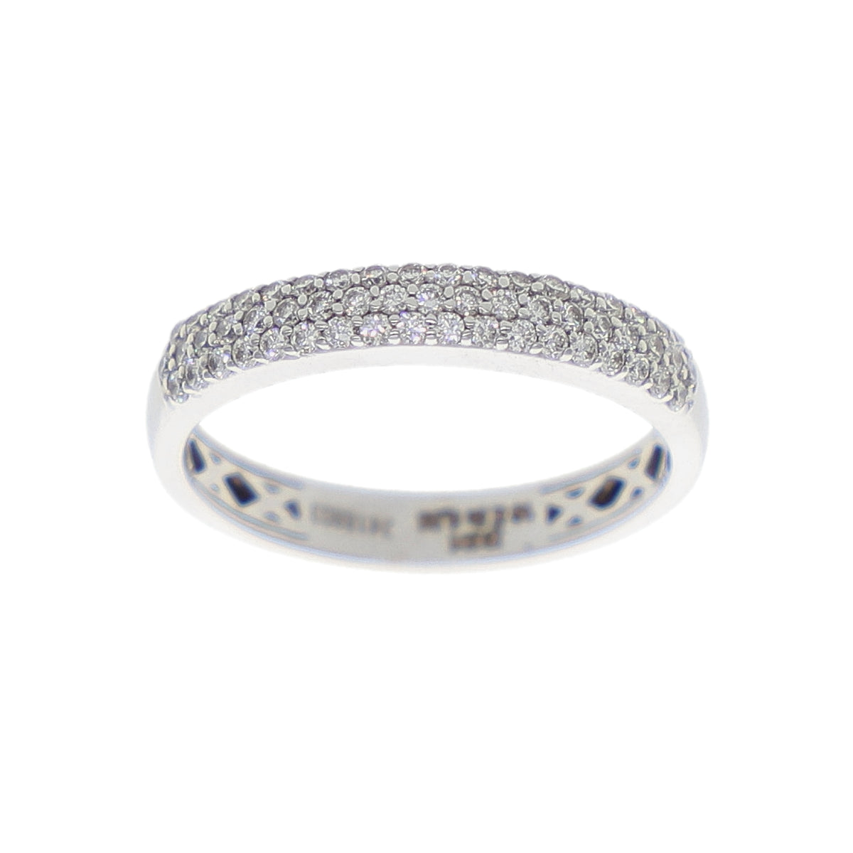 Anillo Oro Blanco y Brillantes Pavé AN13343