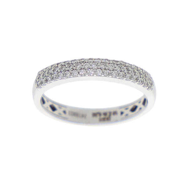 Anillo Oro Blanco y Brillantes Pavé AN13343