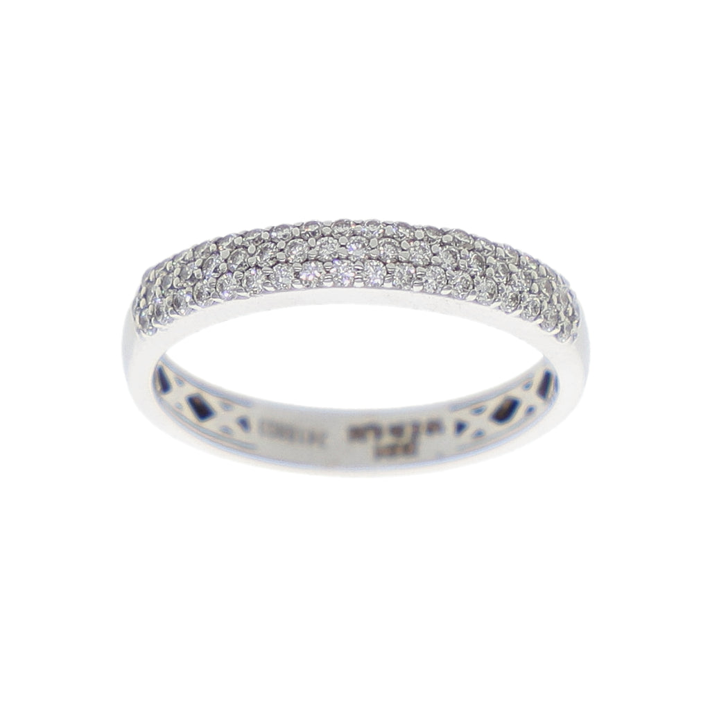 Anillo Oro Blanco y Brillantes Pavé AN13343
