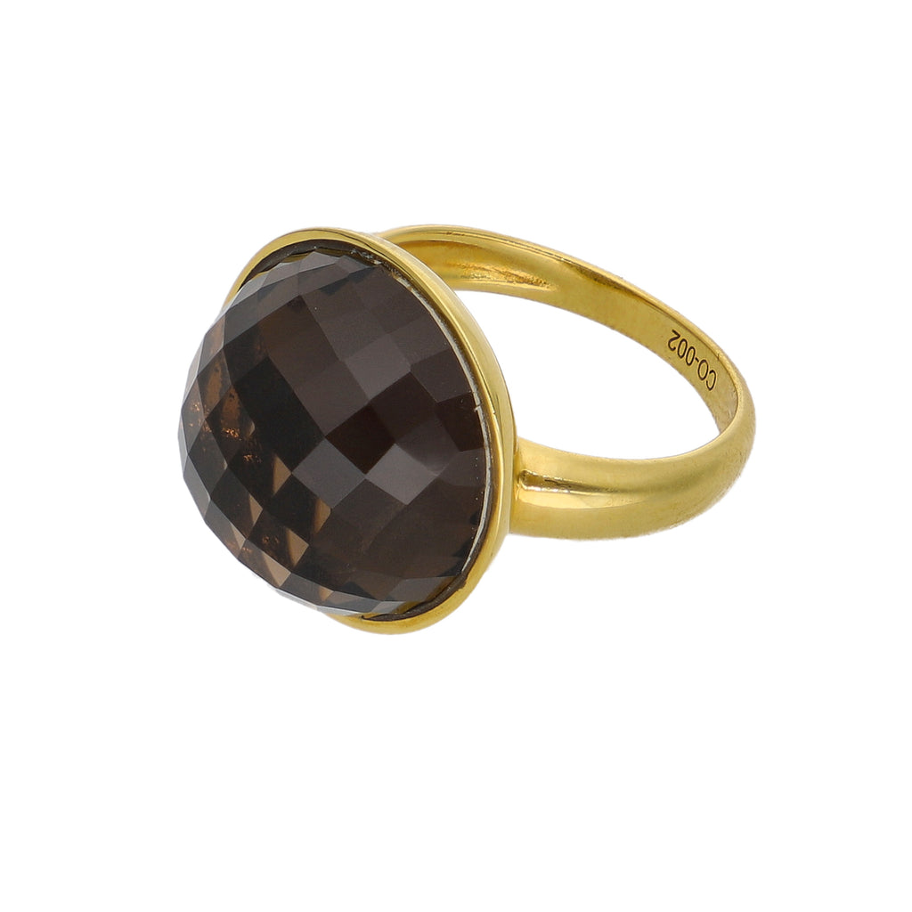 Anillo Oro Amarillo con Topacio Fume AN13578