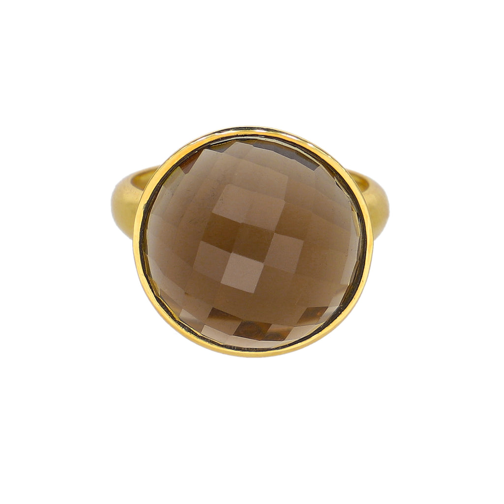 Anillo Oro Amarillo con Topacio Fume AN13578