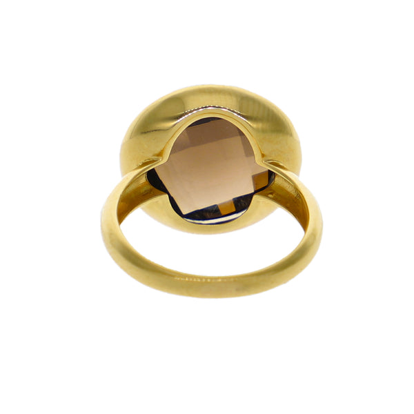 Anillo Oro Amarillo con Topacio Fume AN13578