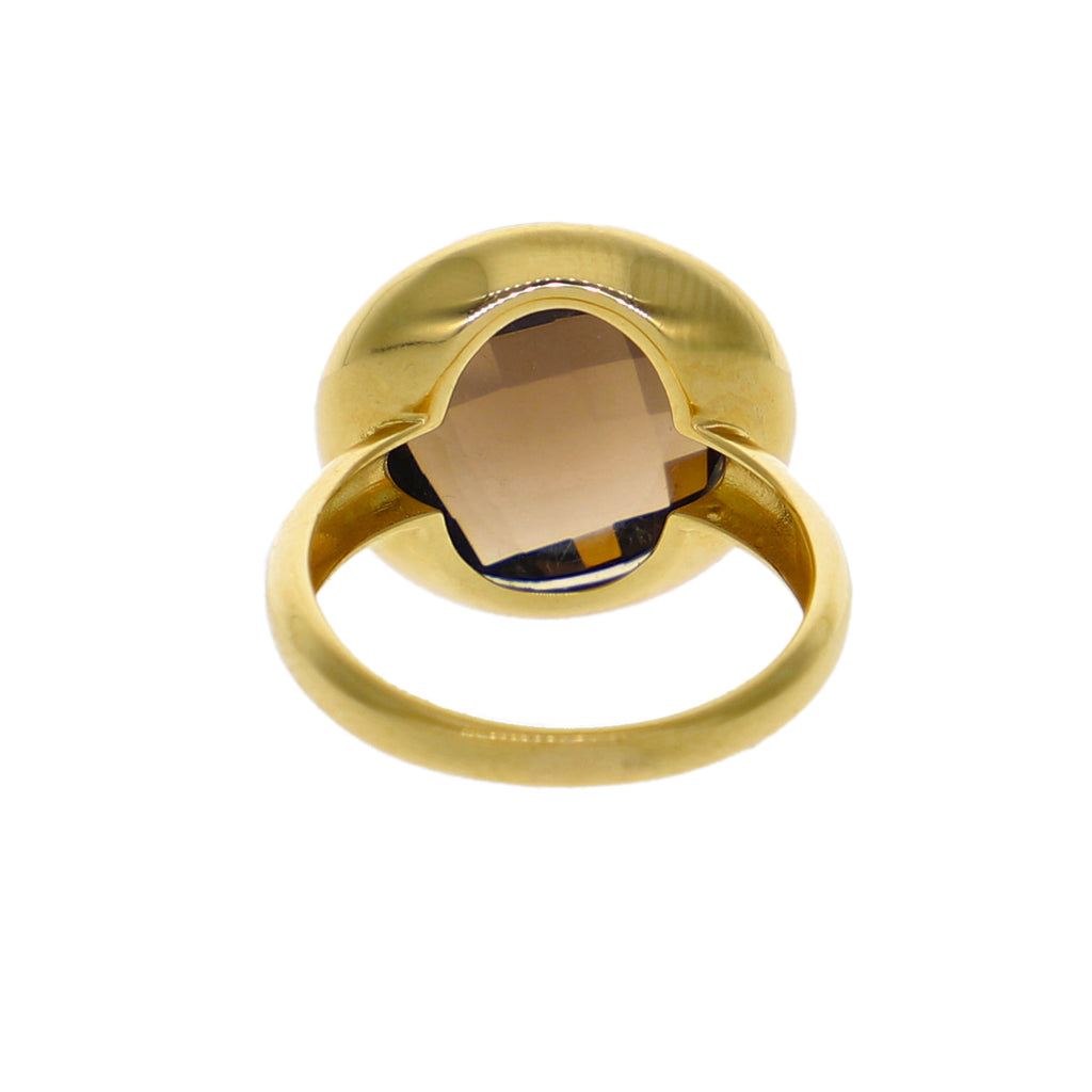 Anillo Oro Amarillo con Topacio Fume AN13578