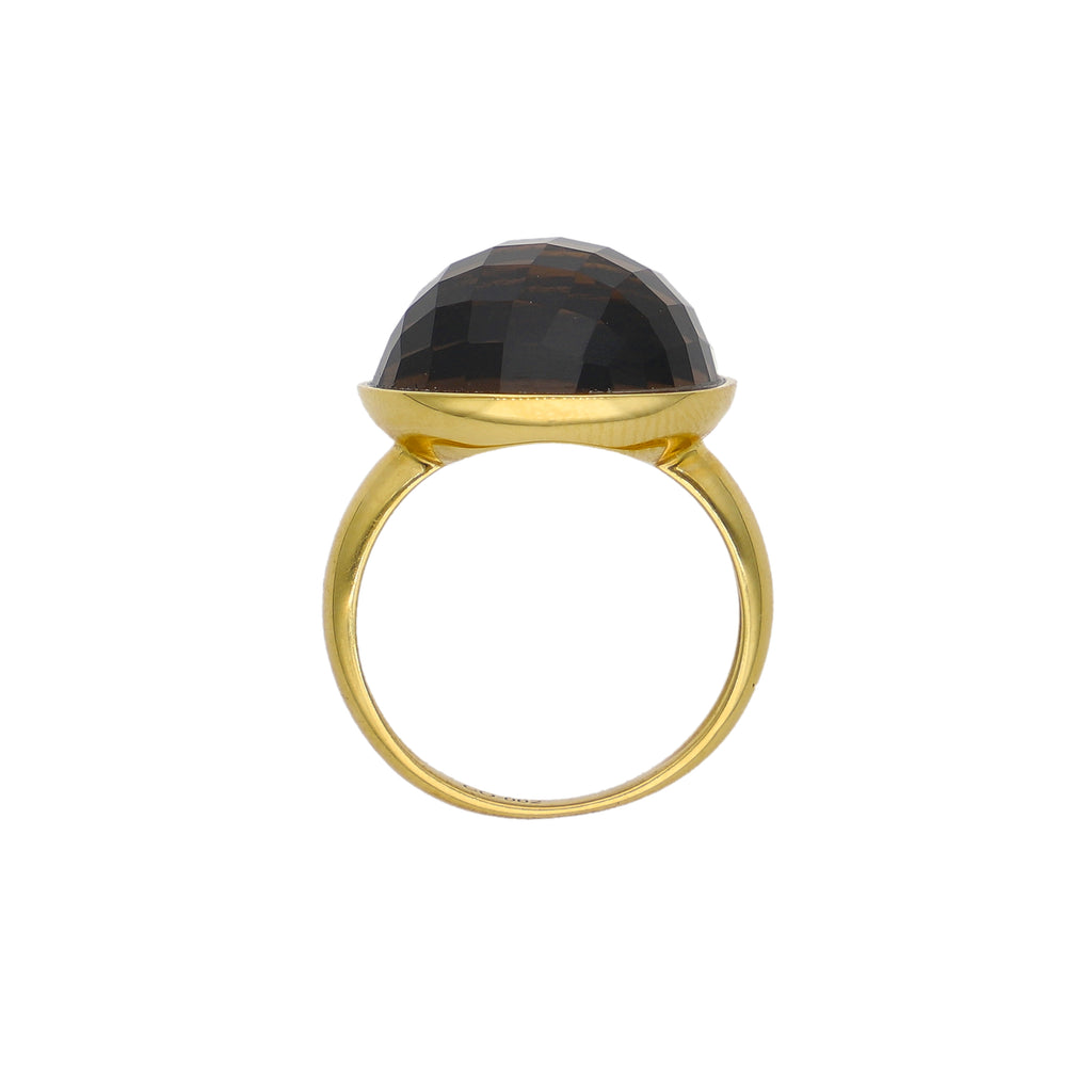 Anillo Oro Amarillo con Topacio Fume AN13578
