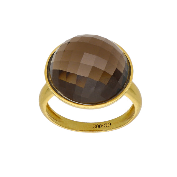 Anillo Oro Amarillo con Topacio Fume AN13578