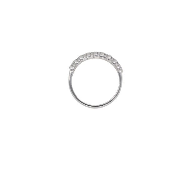 Anillo Oro Blanco y Circones Medio Cintillo AN-13678