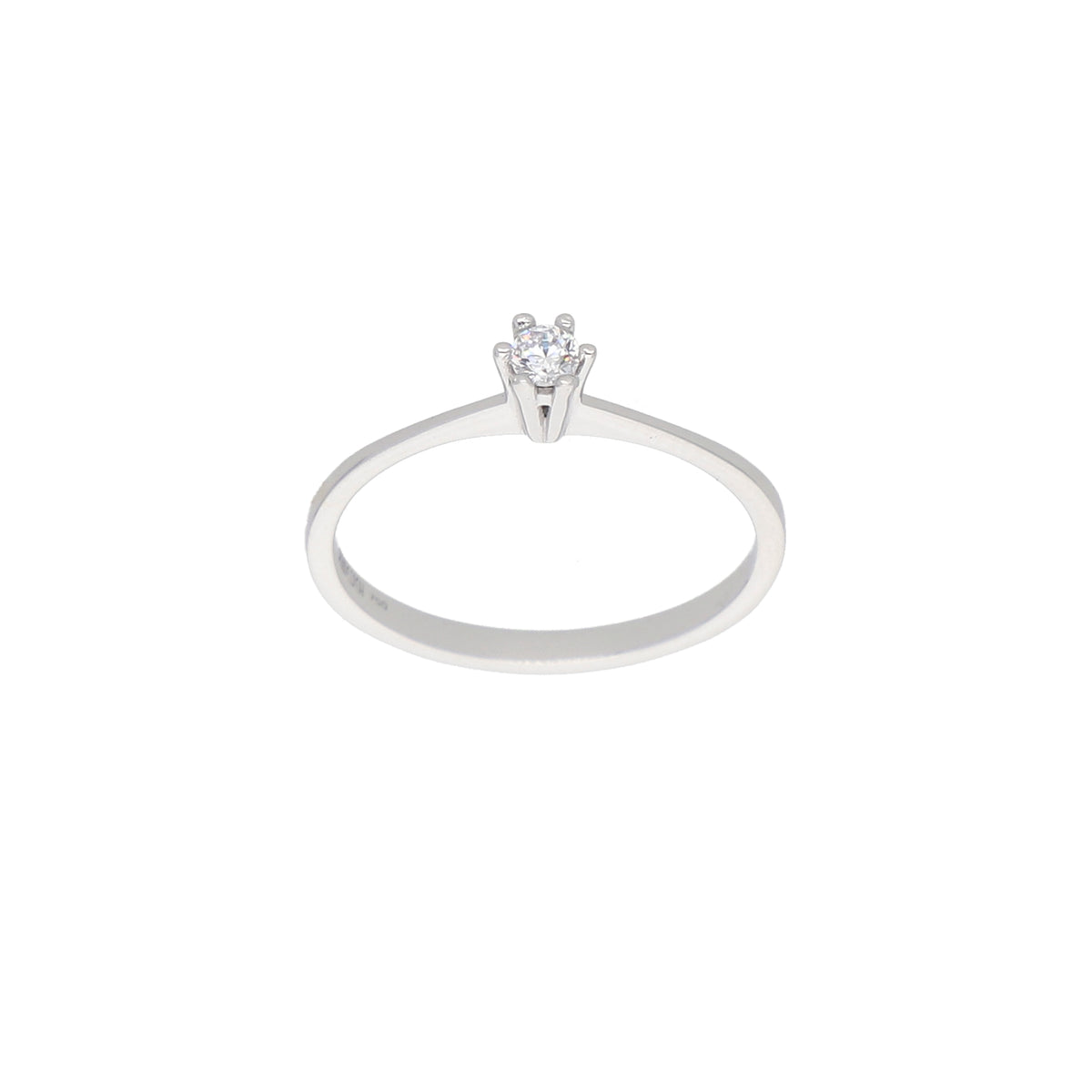 Anillo Oro Blanco y Circón Solitario AN-13679