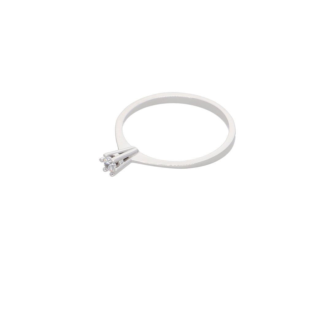 Anillo Oro Blanco y Circón Solitario AN-13679