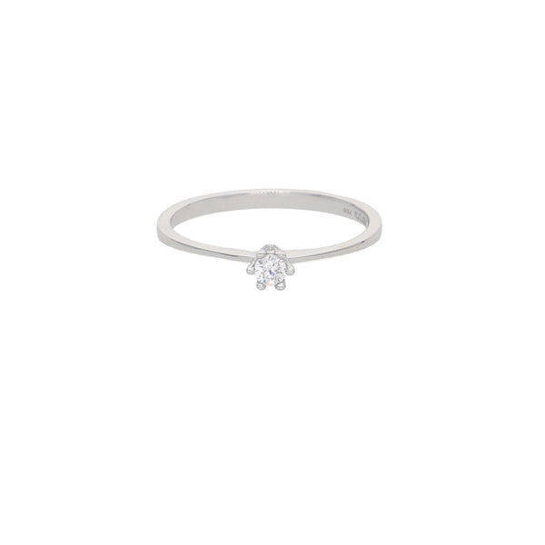 Anillo Oro Blanco y Circón Solitario AN-13679