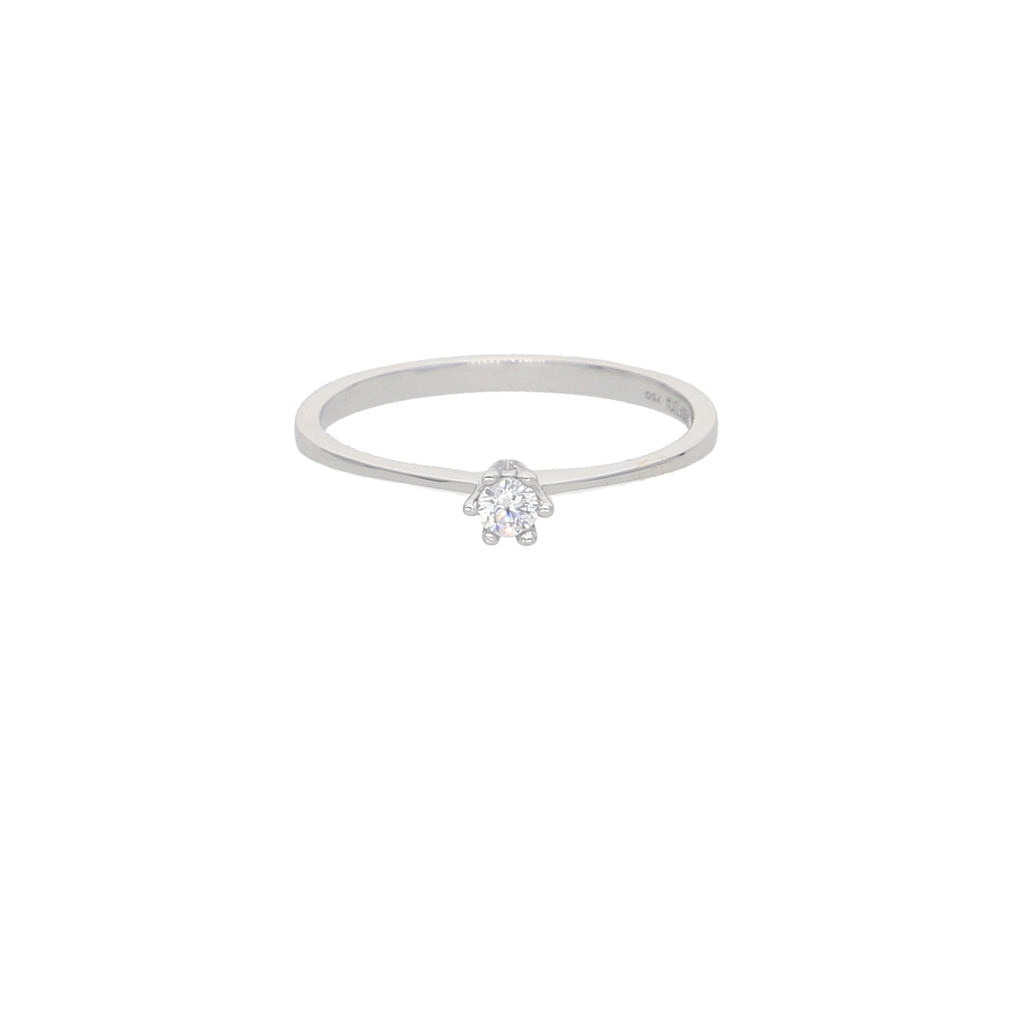 Anillo Oro Blanco y Circón Solitario AN-13679