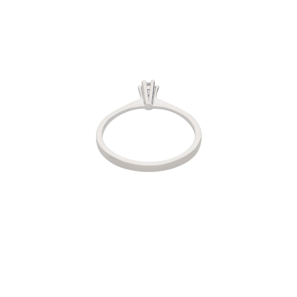 Anillo Oro Blanco y Circón Solitario AN-13679