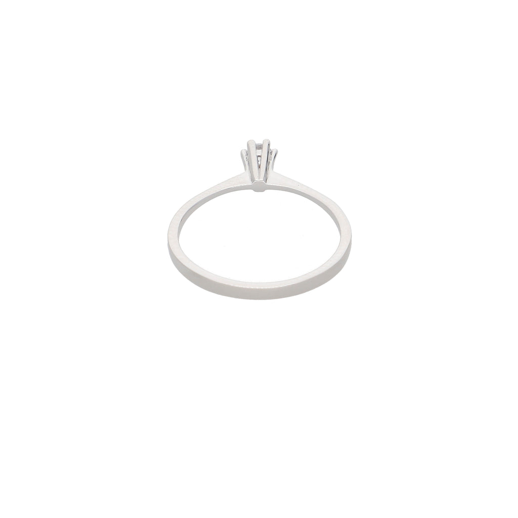 Anillo Oro Blanco y Circón Solitario AN-13679
