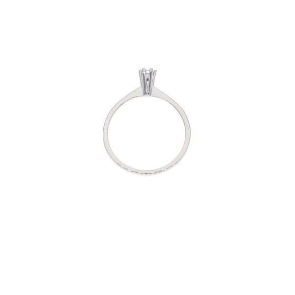Anillo Oro Blanco y Circón Solitario AN-13679