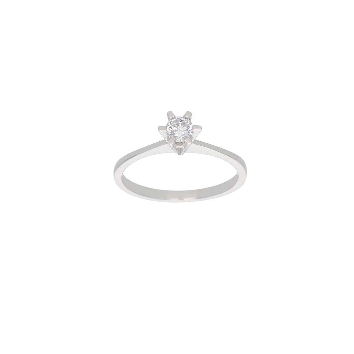 Anillo Oro Blanco y Circón Solitario AN-13680