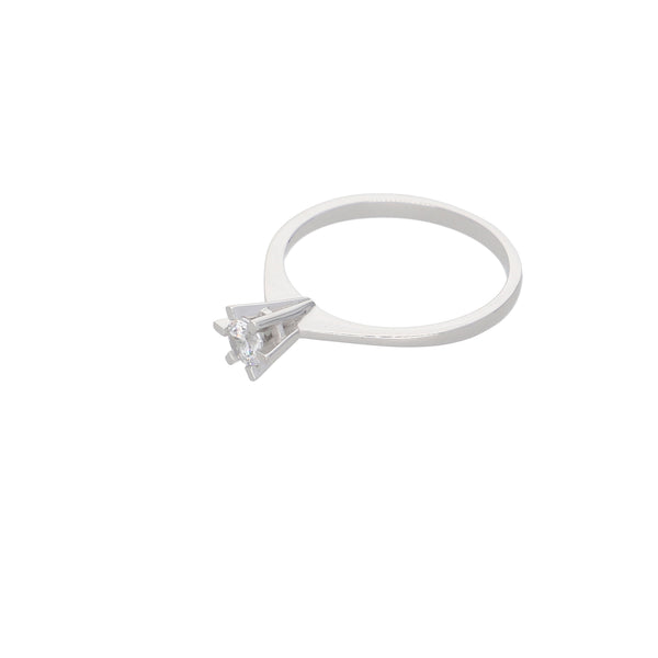 Anillo Oro Blanco y Circón Solitario AN-13680