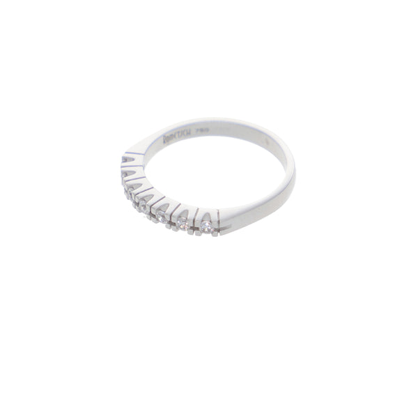 Anillo Oro Blanco y Circones Medio Cintillo AN-14409