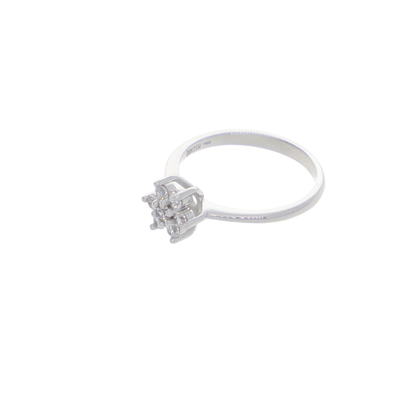 Anillo Oro Blanco y Circones Rosetta AN-13684