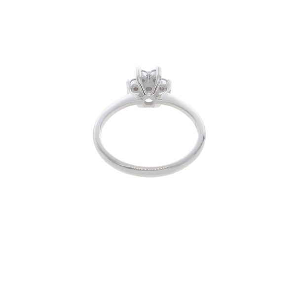 Anillo Oro Blanco y Circones Rosetta AN-13684