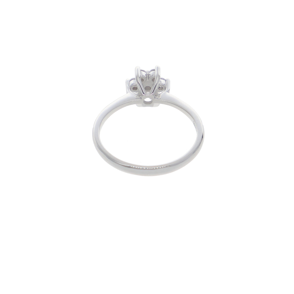 Anillo Oro Blanco y Circones Rosetta AN-13684