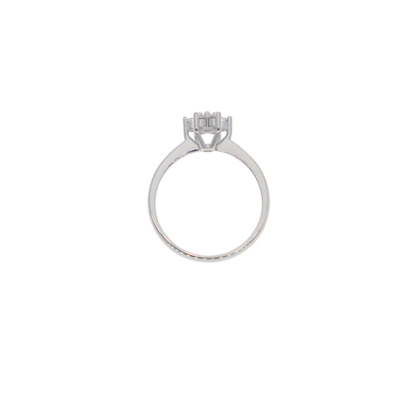 Anillo Oro Blanco y Circones Rosetta AN-13684
