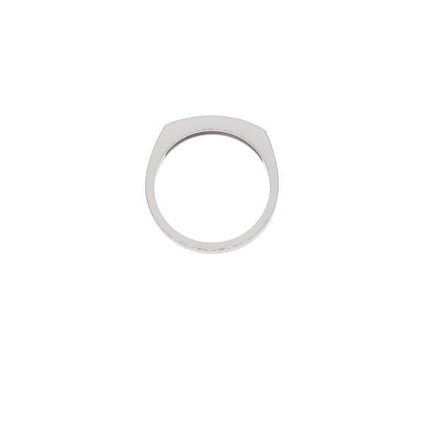 Anillo Oro Blanco y Circones Medio Cintillo AN-13686