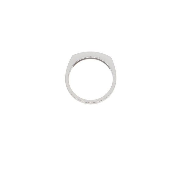Anillo Oro Blanco y Circones Medio Cintillo AN-13687