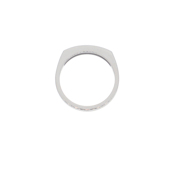 Anillo Oro Blanco y Circones Medio Cintillo AN-13688