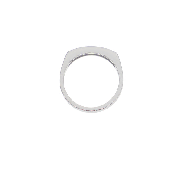 Anillo Oro Blanco y Circones Medio Cintillo AN-13690