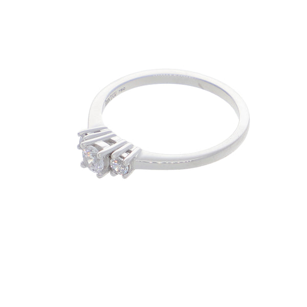 Anillo Oro Blanco y Circones Tricillo AN-14410