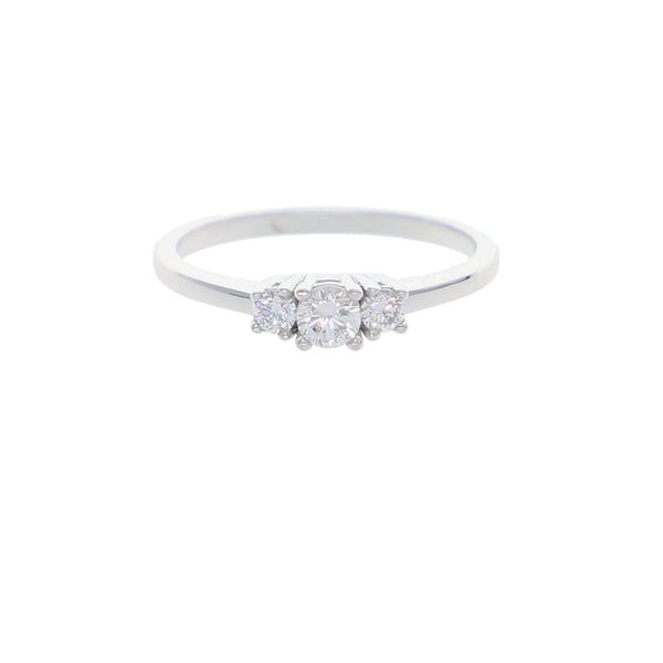 Anillo Oro Blanco y Circones Tricillo AN-14410
