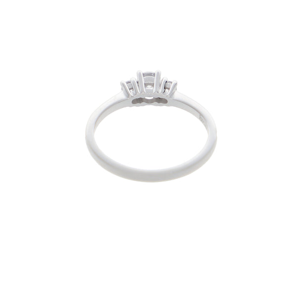 Anillo Oro Blanco y Circones Tricillo AN-14410