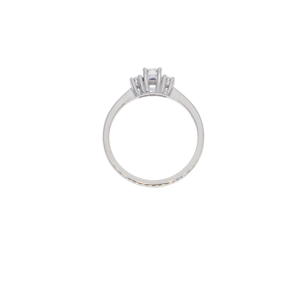 Anillo Oro Blanco y Circones Tricillo AN-14410